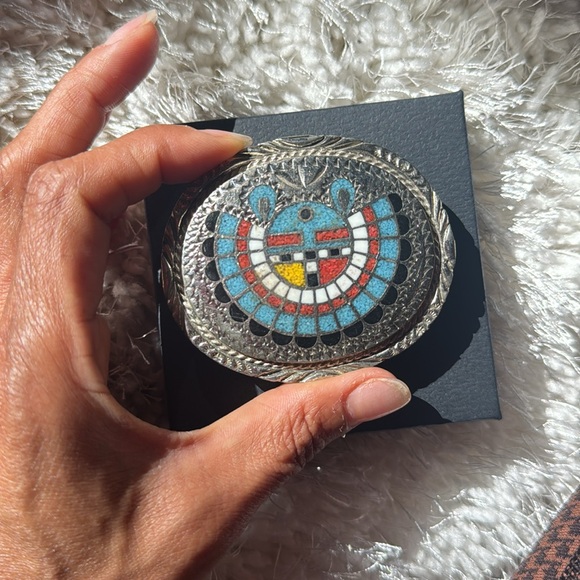 Vintage Zuni Sun Face Belt Buckle main image 11
